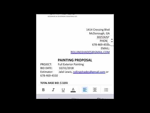 Making A Paint Estimate/Quote - On Google Docs Platform
